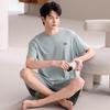 Men's Modal Summer Pajama Set: Short Sleeve & Shorts, Casual Plus Size Homewear