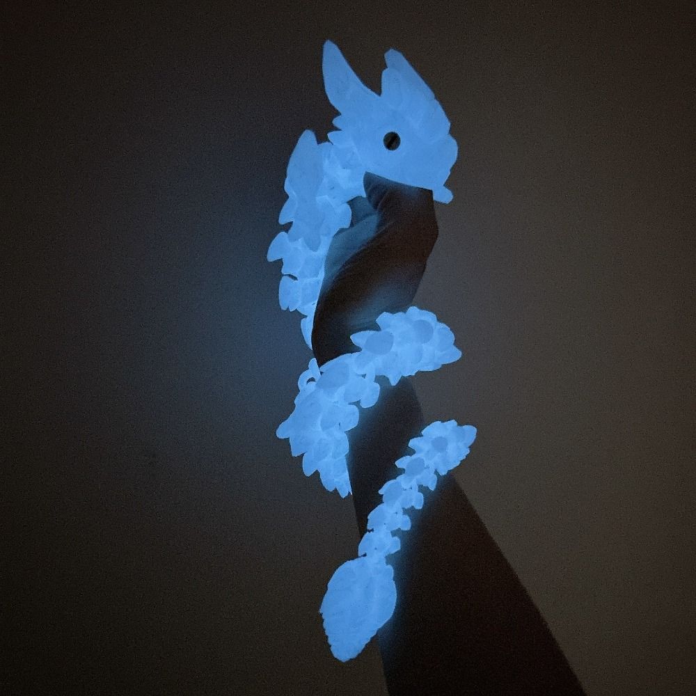 Glow In The Dark 3D Printed Horned Dragon Simulation Dragon Ornament Dragon Figurine  Home Decor