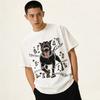 Short Sleeve T-Shirt Men'S And Women'S Summer Doberman Direct Injection Printing Loose Retro Half Sleeve Bottom Shirt Thin