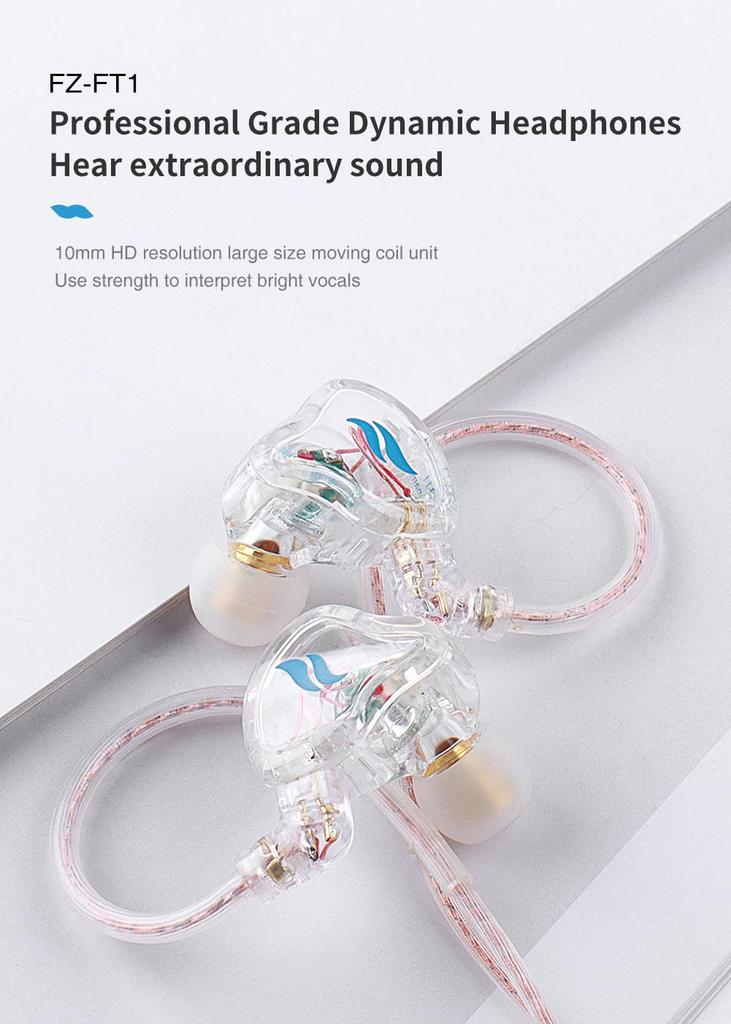 TRN-MT4 Pro 2DD In-Ear Earphones, Wired, with T-tips, FZFT1, FZmax, and Seahorse (Lucky Bag C)