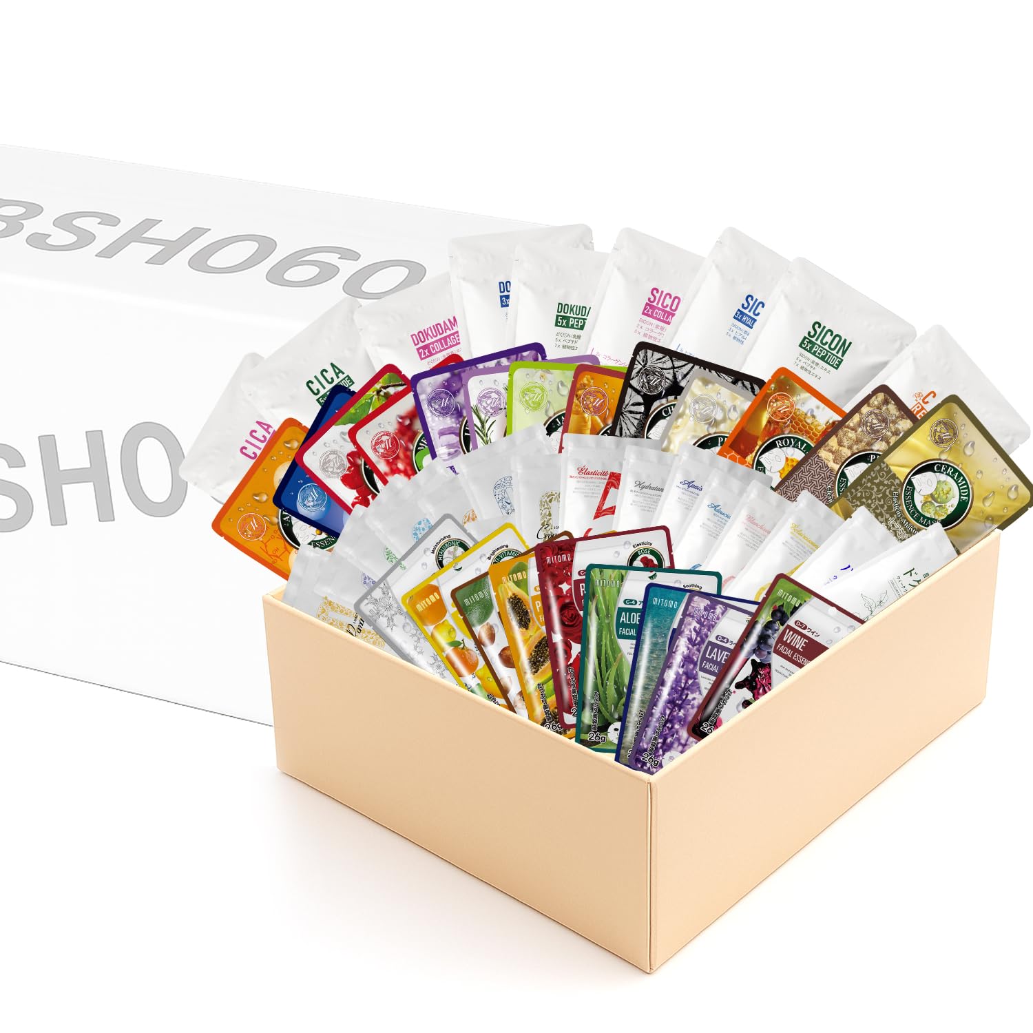 

MITOMO SKINCARE New Sensation Lucky Bag Lucky Bag Face Masks Randomly Selected from All Products 60-Piece - Moisturizing, Large-Capacity [LBSH0060-A]