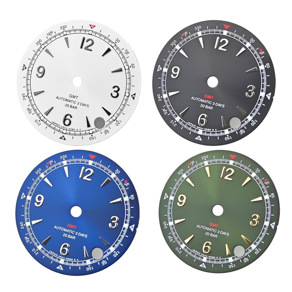 28.5mm Green Lume Case Mod Parts Sterile Arabic Pilot Alpinist Dial For Seiko Prospex Land NH35/36/4R/6R/7S Automatic Movement