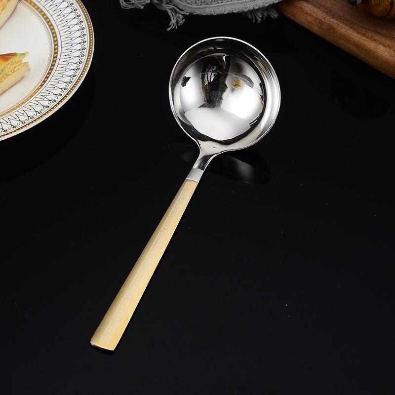 Stainless Steel Spatula Hot Pot Spoon and Kitchenware Set Cooking Spoon Spatula Frying Spoon Titanium-gold Plated Kitchenware