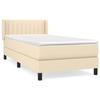 3129838 vidaXL Divan Bed and Mattress Cream 90x190 Cm Fabric