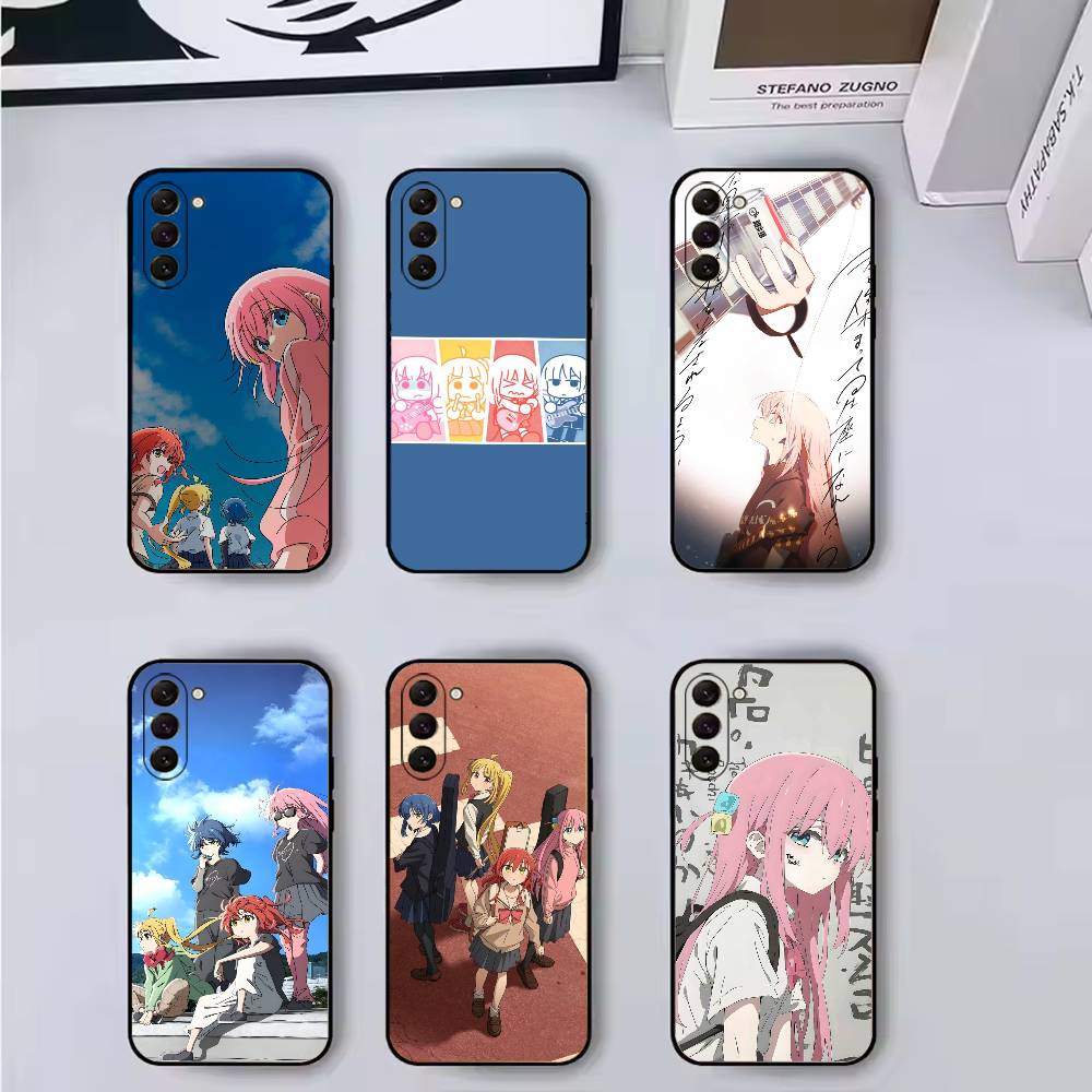Anime B-Bocchi The Rock Cute Phone Case For Samsung Galaxy A73,A72,A71,A70,A53,A52,A51,Others Soft Black Cover