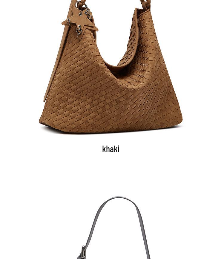 2025 Autumn/Winter Large Capacity Woven Vintage Shoulder Tote