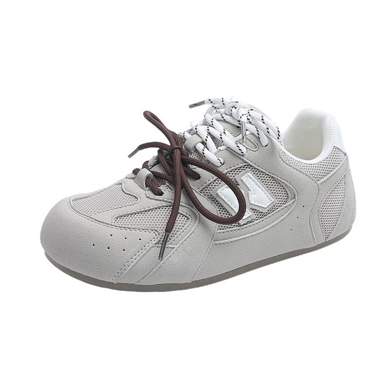 Japanese Sports Shoes Women's 2025 Chinese New Year Leather Breathable Casual Shoes Retro German Training Shoes Show Small Gray Forrest Gump Shoes