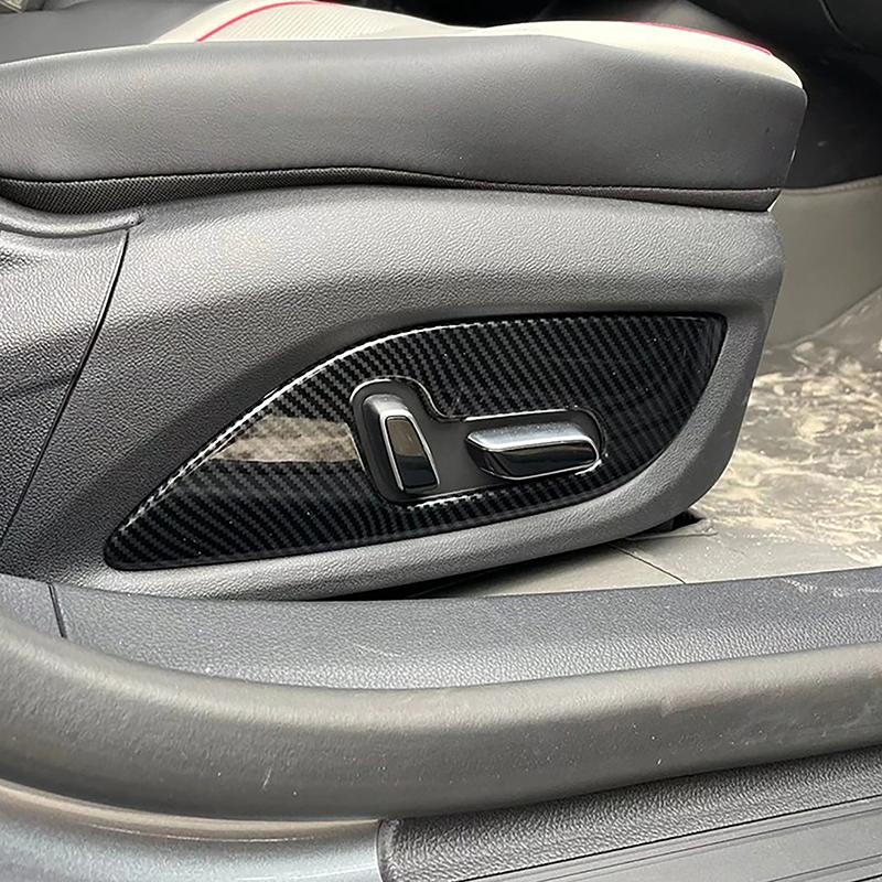 Car Styling Seat Adjustment Panel Decoration Cover Trim For BYD Qin PLUS Carbon Fiber Color Interior Accessories