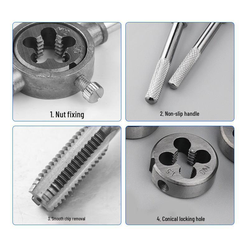 Metric Tap and Die Set with Wrenches and Tap Holders