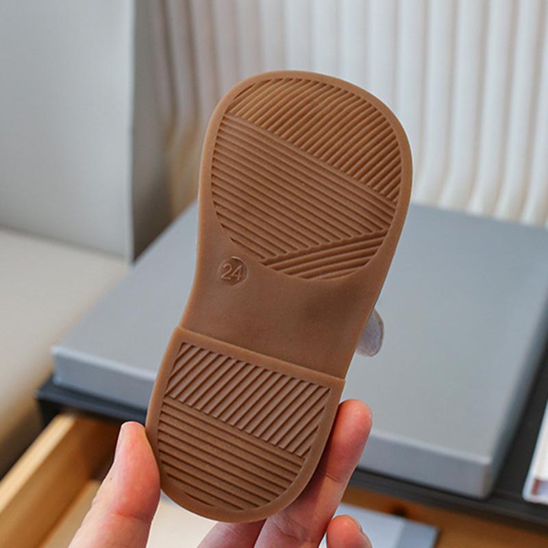 Girls' Leather Shoes Heart-shaped Pattern Bowknot Design Children's Shoes