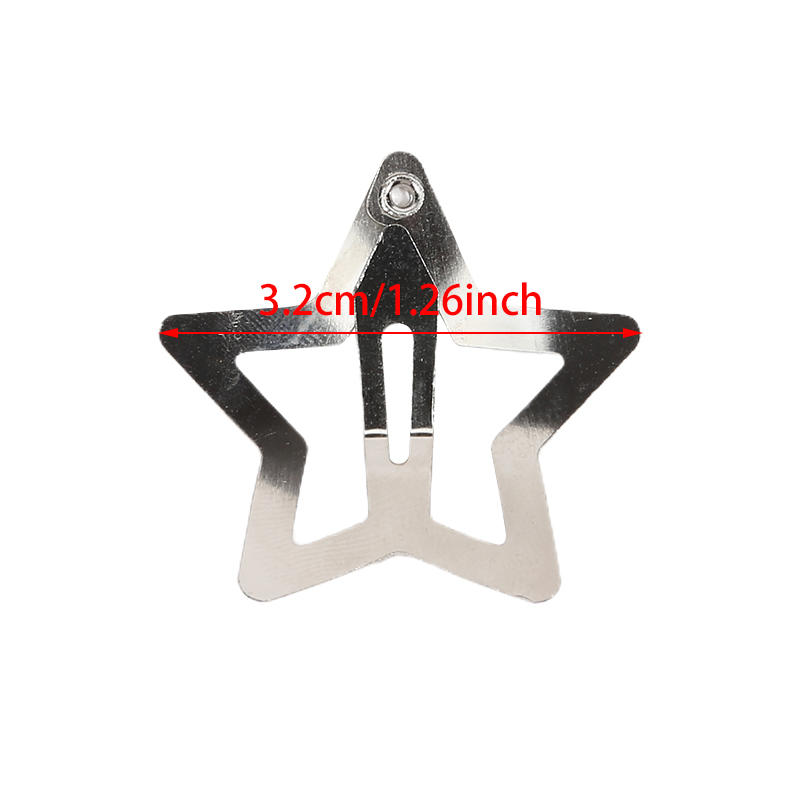 Y2K Star Hair Clips For Women Silver Colorful Barrettes Cute Metal Snap Clip Headdress Hair Accessories Trendy Simple Hairpin Fashion Jewelry Gift