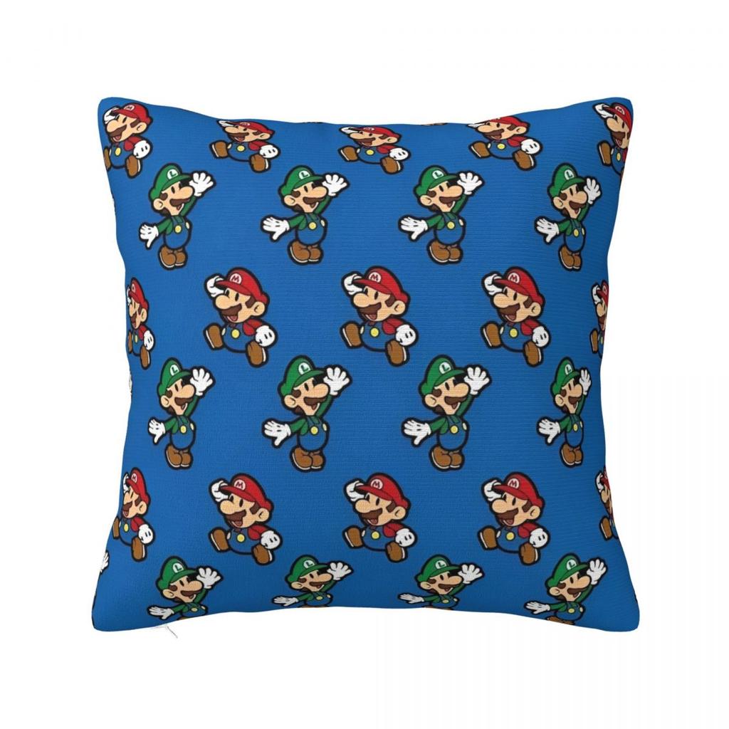 Marios Game Cartoon Pillow Case Cushion Cover Creative Polyester Decor Pillowcase for Seat 18"