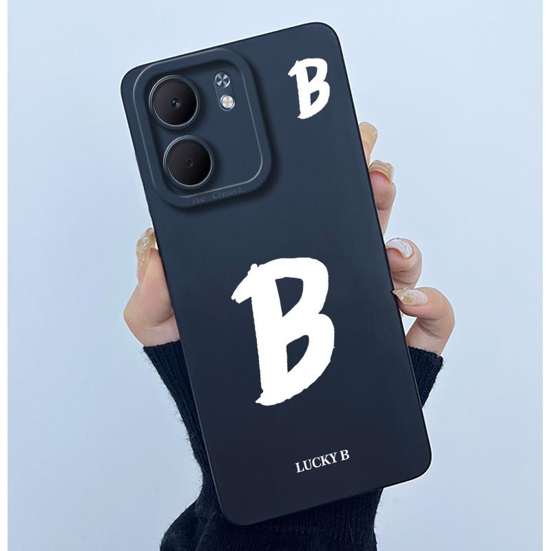 

For OPPO A5x CPH2725 Cover Case Lucky Initial Letter Couple Silicone Soft Matte Phone Bumper for Oppo A5x 4G 5G 2025 Casing OPPO A5x 4G