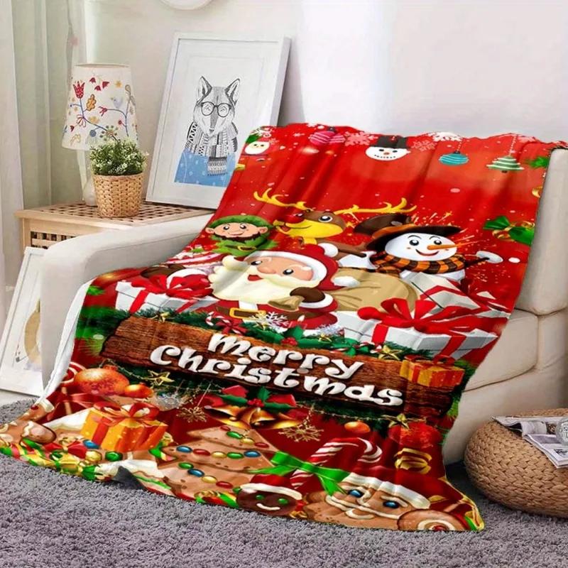 Cozy Santa Claus Christmas Throw Blanket Soft Lightweight For Couch, Bed, And Travel Perfect Holiday New Year Gifts Blankets