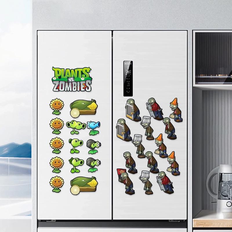 Plants Vs. Zombies Refrigerator Magnet - Strong Magnetic Suction PVC Cartoon Decoration