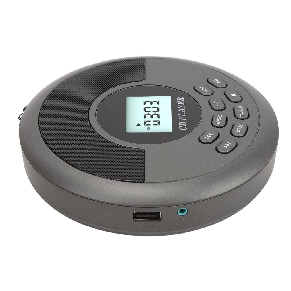 Portable CD Player USB BT Dual Speaker Rechargeable Disc Player for Home Car Travel Outdoor