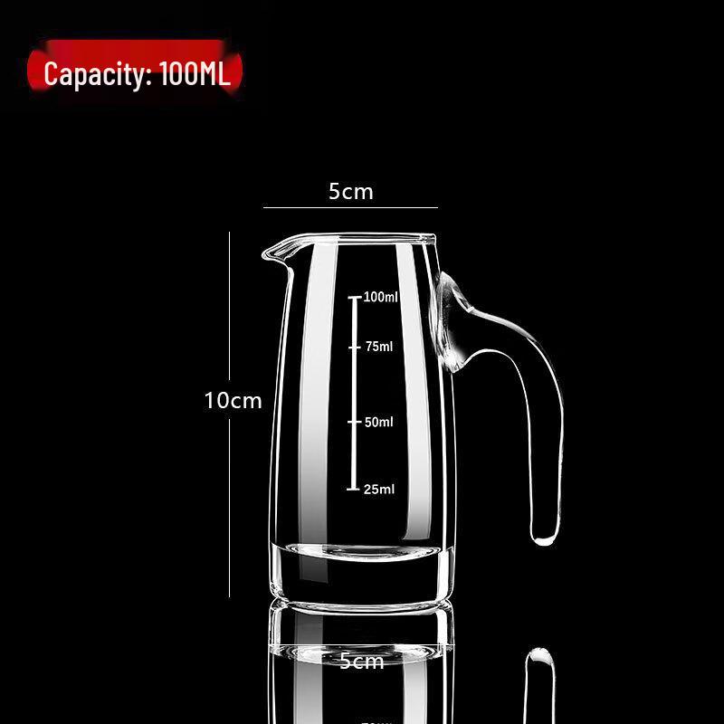 Thickened Graduated Baijiu Dispenser Set 100ml Straight Body with Handle (Set of 2)