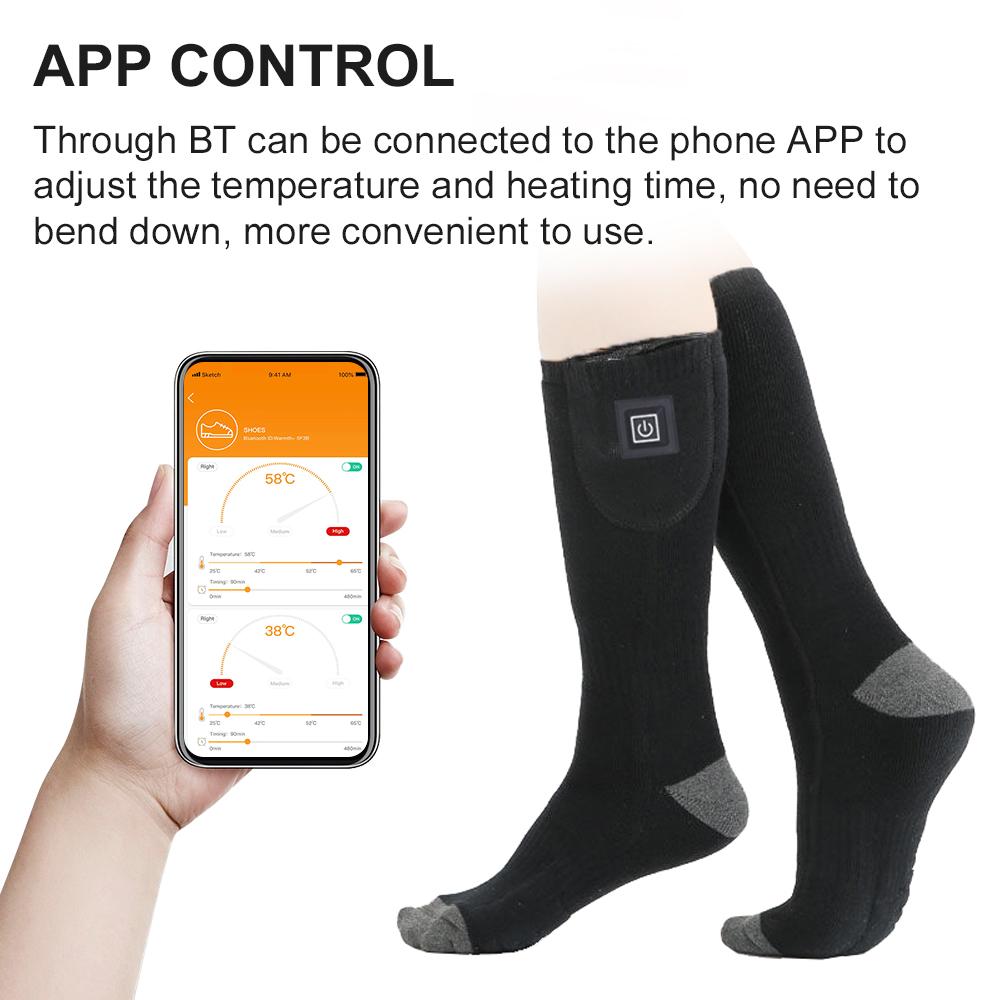 Electric Heated Socks for Men Women APP Control Rechargeable Heating Socks Battery Power Winter
