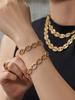 European & American Fashion 18K Gold-Plated Jewelry Set: Ultra-Sparkling Diamond Design with Necklace, Bracelet, and Earrings.