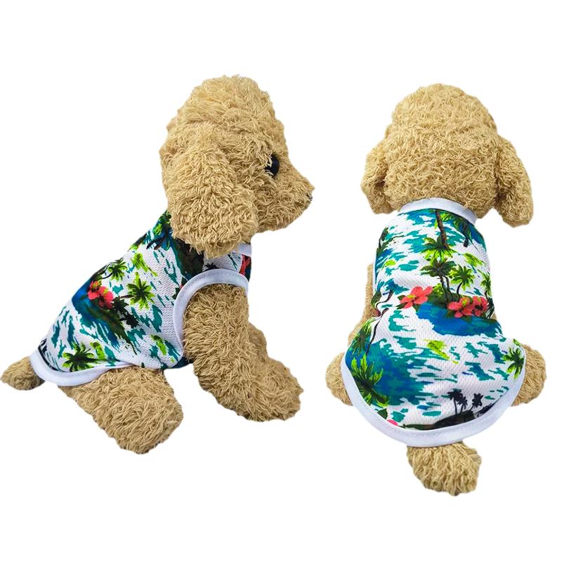 Hawaiian Beach Style Pet T-shirt For Small Medium Dogs Cats Summer Breathable Puppy Vest Clothes French Bulldog Yorkshire Coat