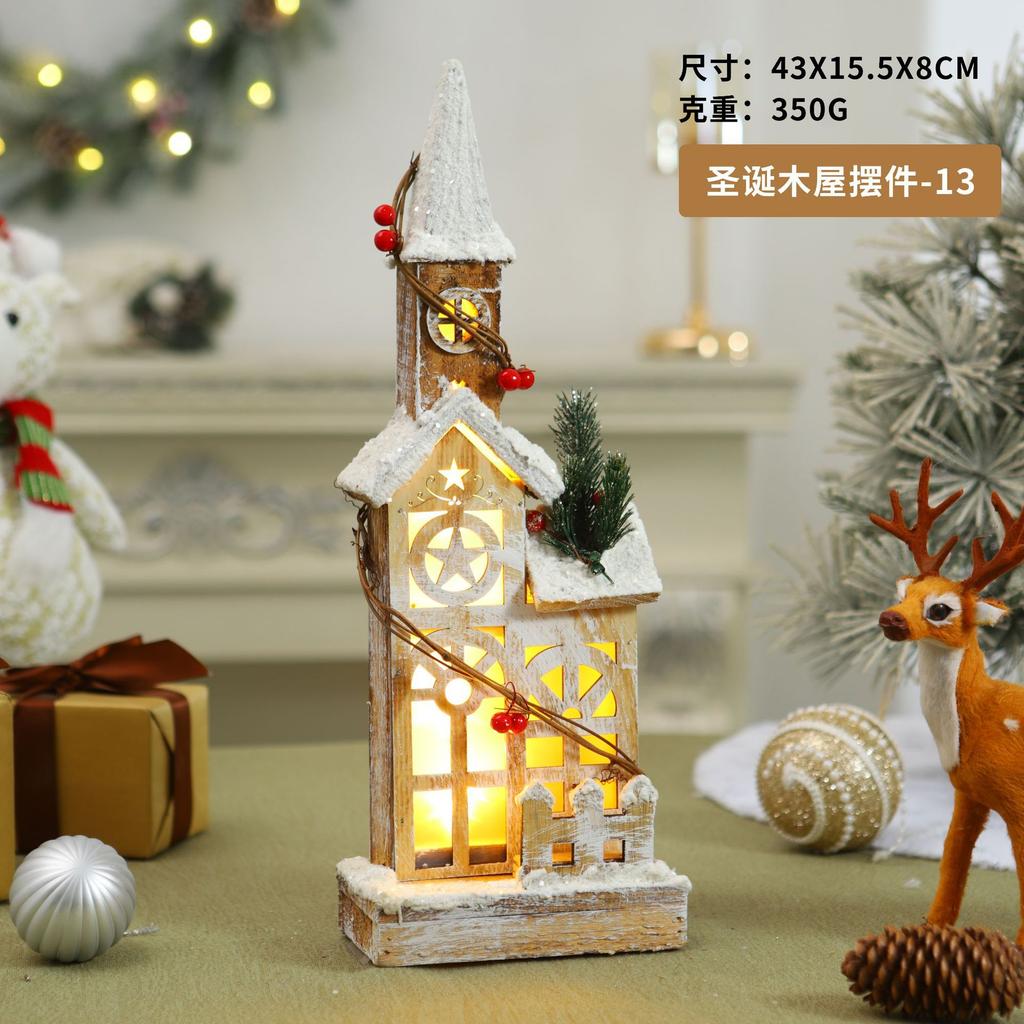Factory direct sales Christmas chalet ornament atmosphere luminous decoration decoration chalet Christmas supplies