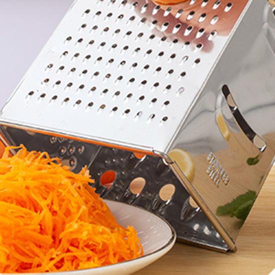 9 Inch 4 Sides Vegetable Grater with Handle Sharp Blade Non-slip Base Ergonomic Design Multi-functional Stainless Steel
