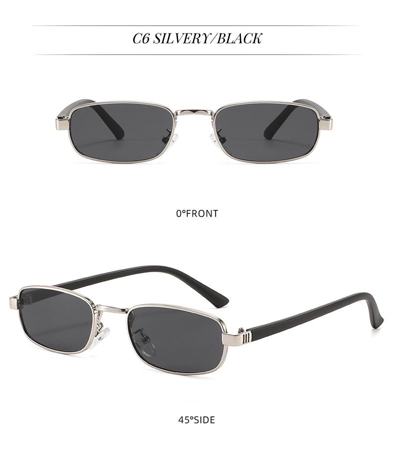 Vintage European & American Small Square Metal Sunglasses - Women's Trendy, Versatile Retro Style