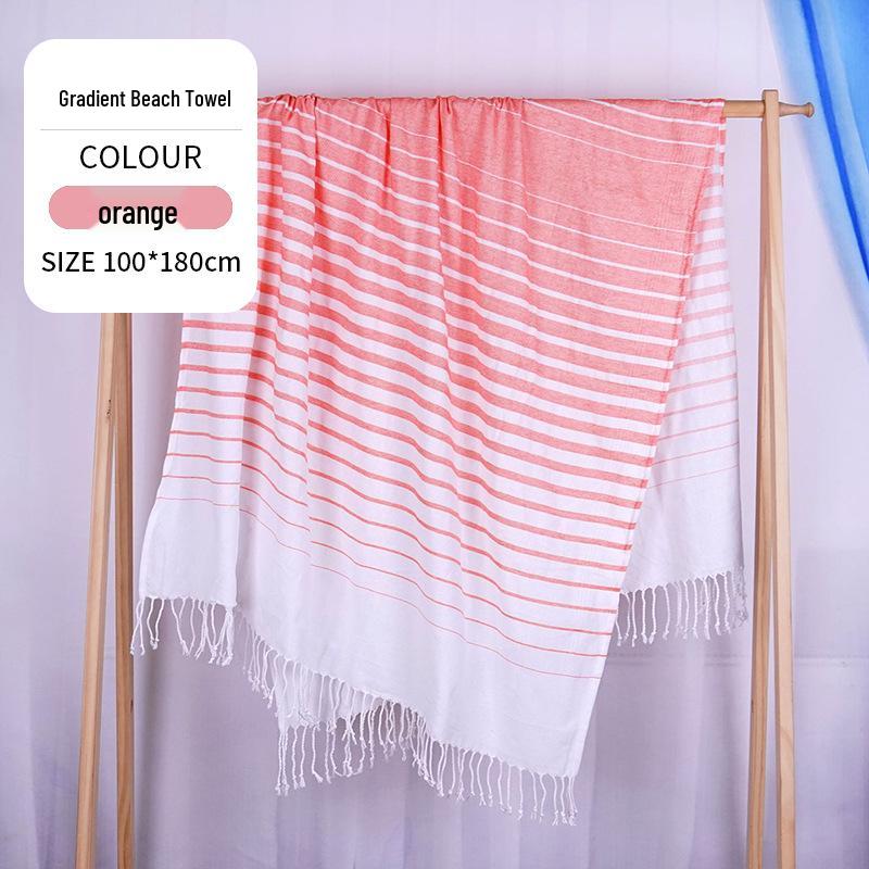 Large & Thick Tassel Turkish Beach Towel – Absorbent, Outdoor Sunscreen Bath Towel