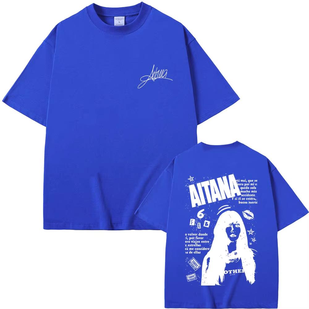 Singer Aitana Face Graphic T Shirt Fans Gift CUARTO AZUL World Tour 2026 Merch Tshirt Men Women Fashion Casual Cotton Tshirts