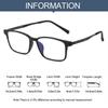 Quadratische Computerbrille Herren Damen Ultraleicht TR90 Metallrahmen Blaulichtfilter Brille Retro Brille