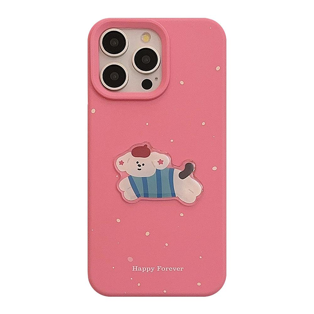 Polka Dot Cats and Dogs 16pro Max Apple 17 Mobile Phone Case Silicone Iphone14 Suitable for 13 Three dimensional