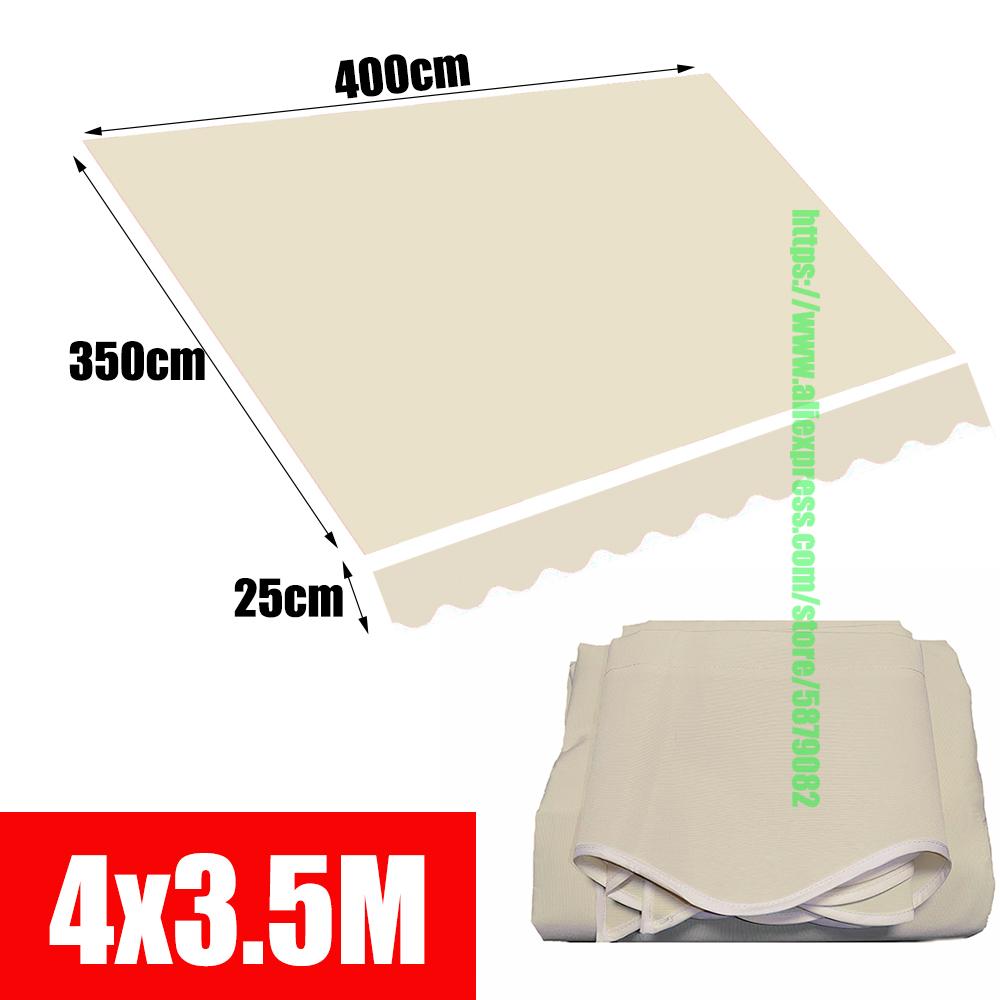 Cream Color Solid Beige Canopy Replacement Cloth Poly Fabric Outdoor Awning Waterproof Material Store Banner UV Block