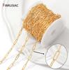 14K Gold Plated Brass Paperclip Link Chain Oval Link Cable Bulk Chain For DIY Jewelry Making Findings Handmade Crafts Components