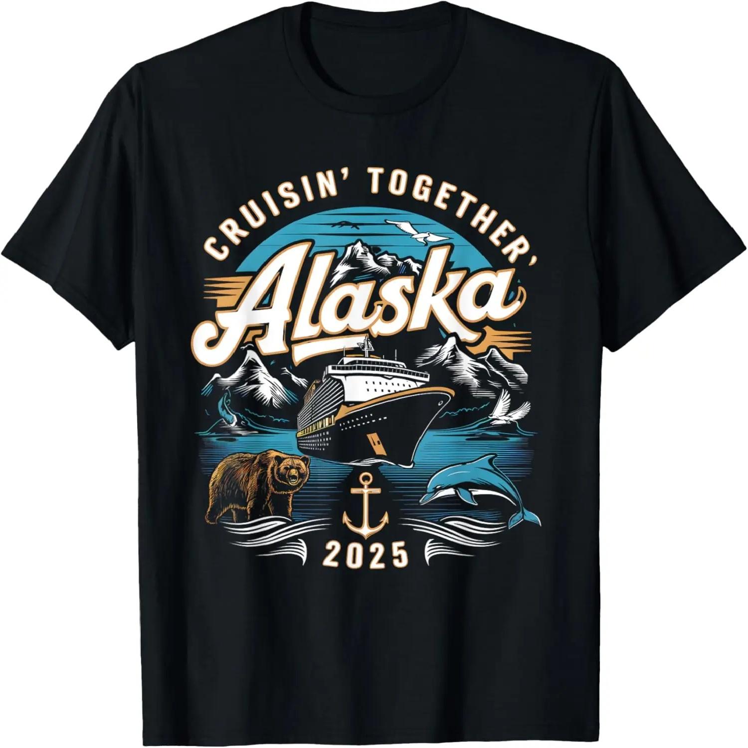 Совместная семейная футболка Мужчины Женщины Дети Девочка Мальчик Круиз по Аляске 2025 S