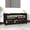 VidaXL Meuble TV Noir 114x35x52 cm Bois de pin massif 821506