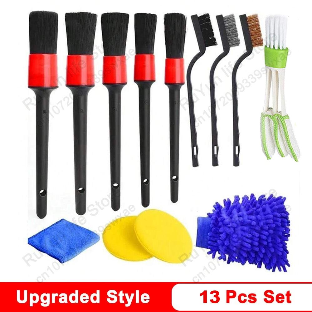 25 Stück Auto Detaillierungsbürsten Set Schrubber Bohrmaschine Detailbürsten Tuch-Set Auto Klimaanlagendüse Windschutzscheibe Rad Reinigungswerkzeuge