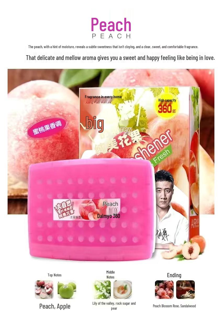 Scent of Ten Thousand Homes: 360g Natural Fruit Car Air Freshener, Long-Lasting Odor Removal & Aromatherapy Solid Perfume.
