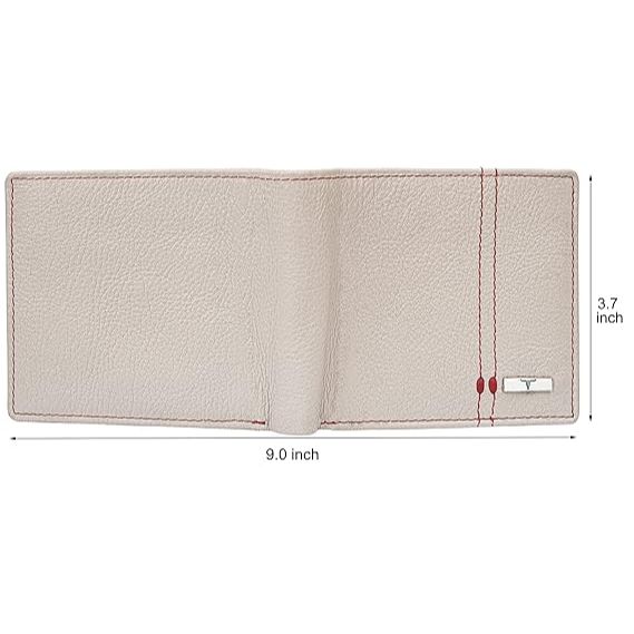 Liam Sand/Red Leather Wallet for Men