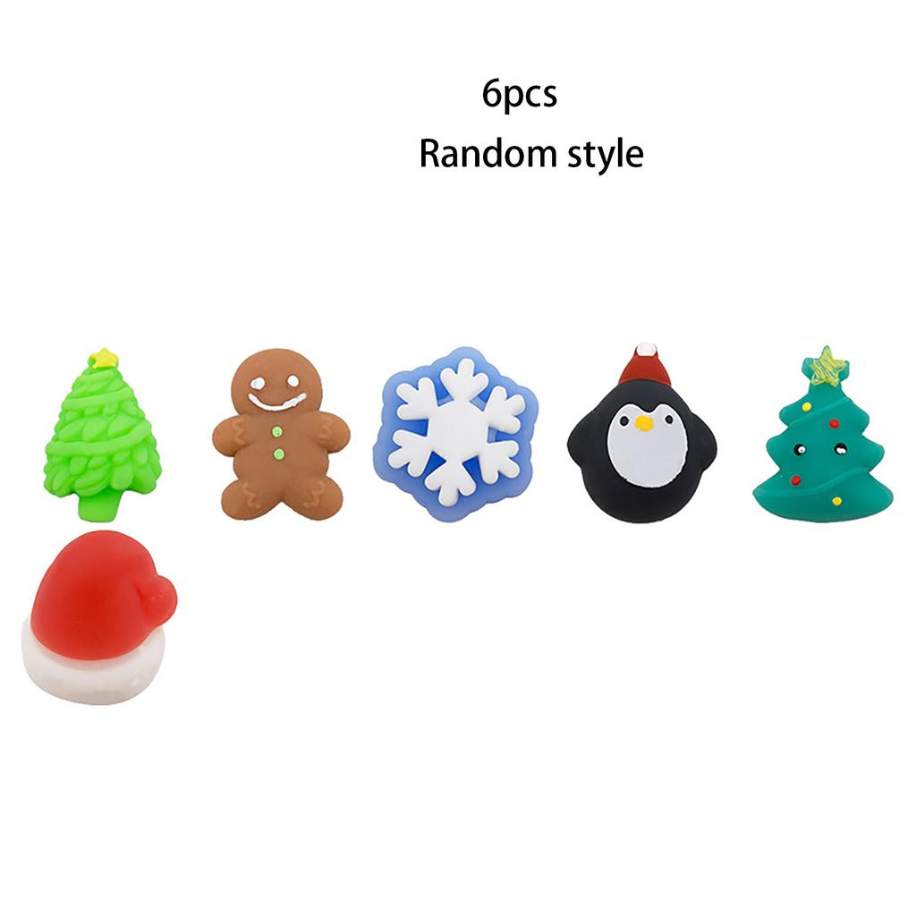Christmas Group Squeezing And Kneading Tpr Soft Rubber Santa Claus Snowman Decompression Toy Set