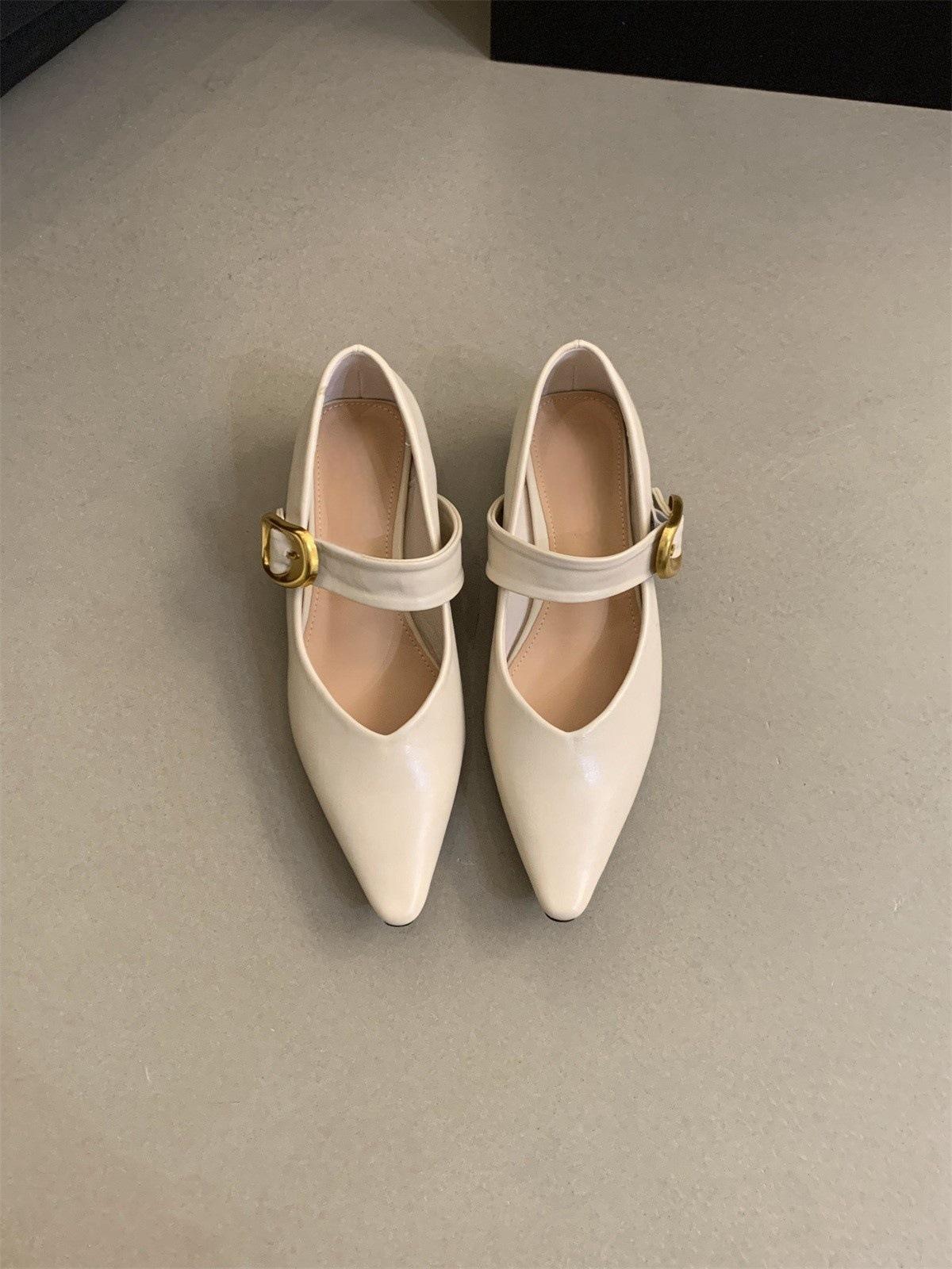 

Внутреннее увеличение высоты, заостренный носок, неглубокий вырез, одинарные туфли, женские, весна-осень, новые, нежные, фея, толстая подошва, туфли Мэри Джейн 35