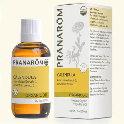 Pranarom Calendula Virgin Plant Oil 2 Ounce Gentle Soothing Oil for Sensitive Skin Moisturizer, 1 Ea