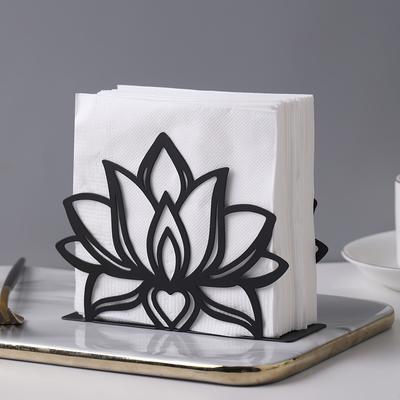 1 Stück Eleganter Metall für Lotusblume Serviettenhalter - Stilvolles Küchen- & Esstisch-Accessoire, Ideal für den Heim- und Restaurantgebrauch