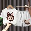 Children's LBB Short-sleeved T-shirt Top and Shorts Summer Boys' and Girls' Fashion Sets