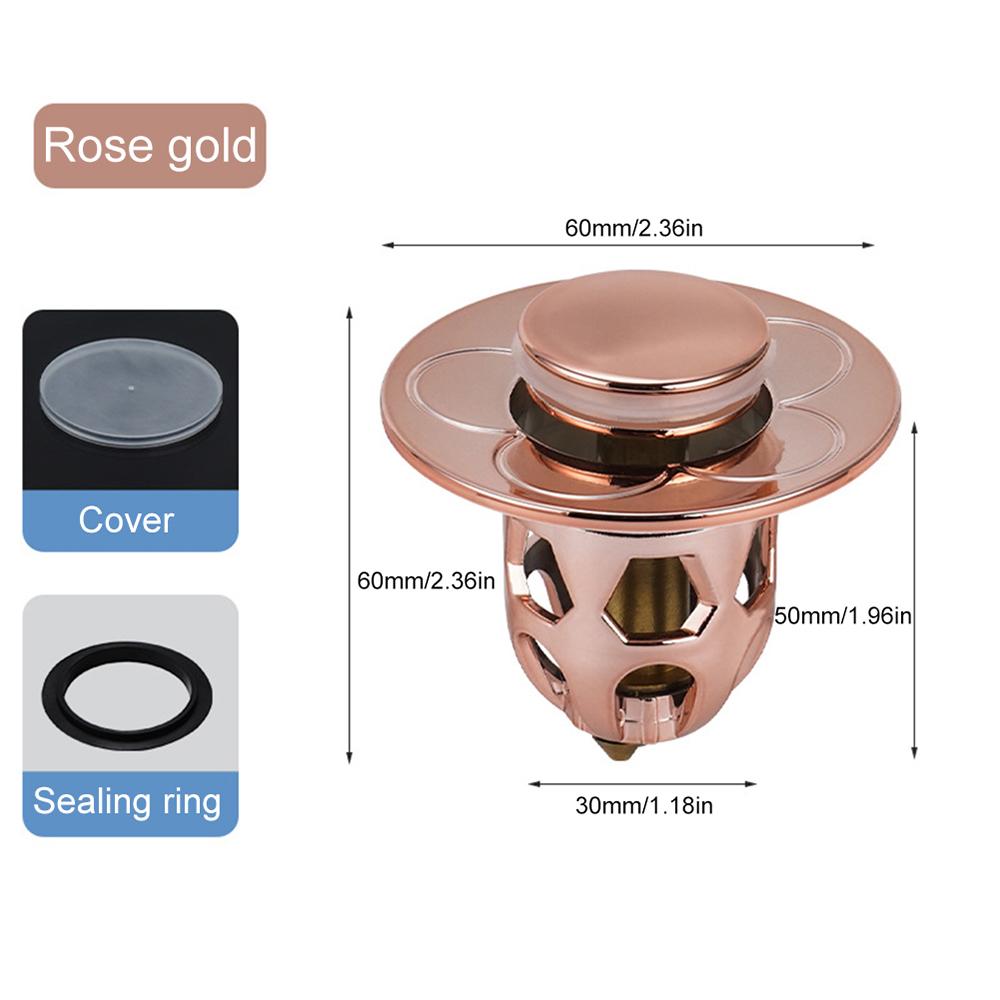 Bathroom Stainless Steel Pop-Up Bounce Core Basin Drain Filter Hair Catcher Shower Sink Strainer Bath Stopper Bathroom Tool