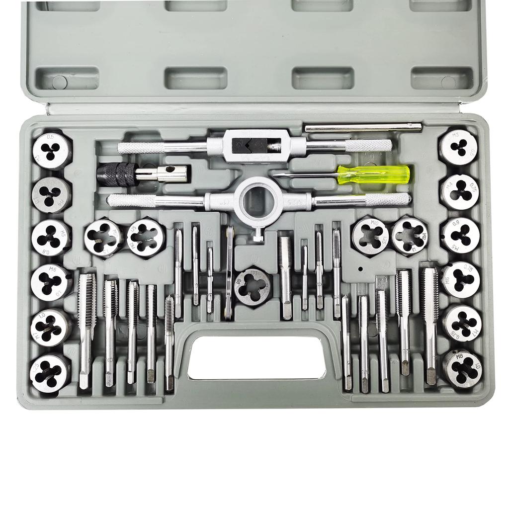 STEELMIGHT 40PCS Tap and Die Set for Thread Bolt and Thread with Adjustable Tap Wrench Repair, Repair, Cutting,