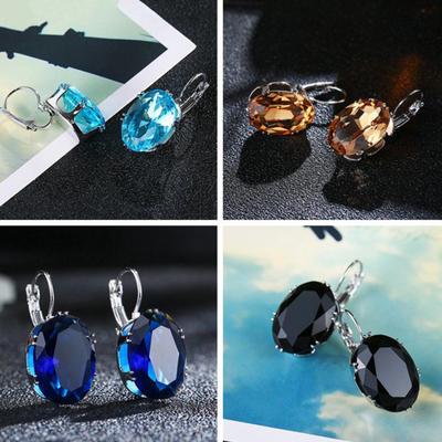 Damen-Ohrringe im koreanischen Stil, quadratischer kubischer Anhänger, Ohrstecker, Schmuck