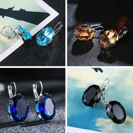 Kvinnors koreansk stil fyrkantiga kubiska hänge örhängen örhängen örhängen smycken