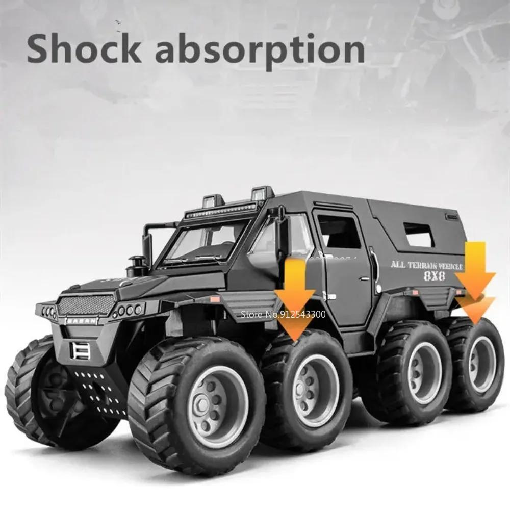 AAYE1 1/32 Russian Avtoros Shaman 8x8 ATV Alloy Model Toys Car Simulation Metal Diecast Sound And Light Vehicles Boys Collection Gifts