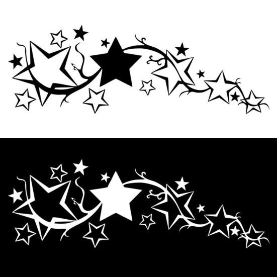 Bright Star Car Window Sticker Motorcycle Truck Body Decal Reflective Decor