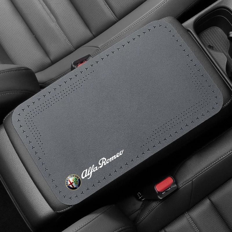 

Car Stickers For Alfa Romeo Car Armrest Mat Fashion Arm Rest Cushion Accessories For Alfa Romeo Giulia Stelvio Giulietta 156 159 серый
